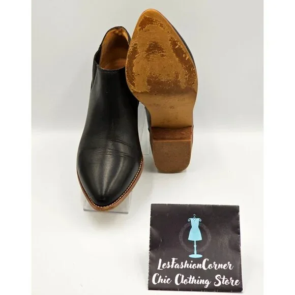 Madewell Women's Black Leather Myles Slip-On Ankle Booties  Size 10 2323 - Picture 4 of 16